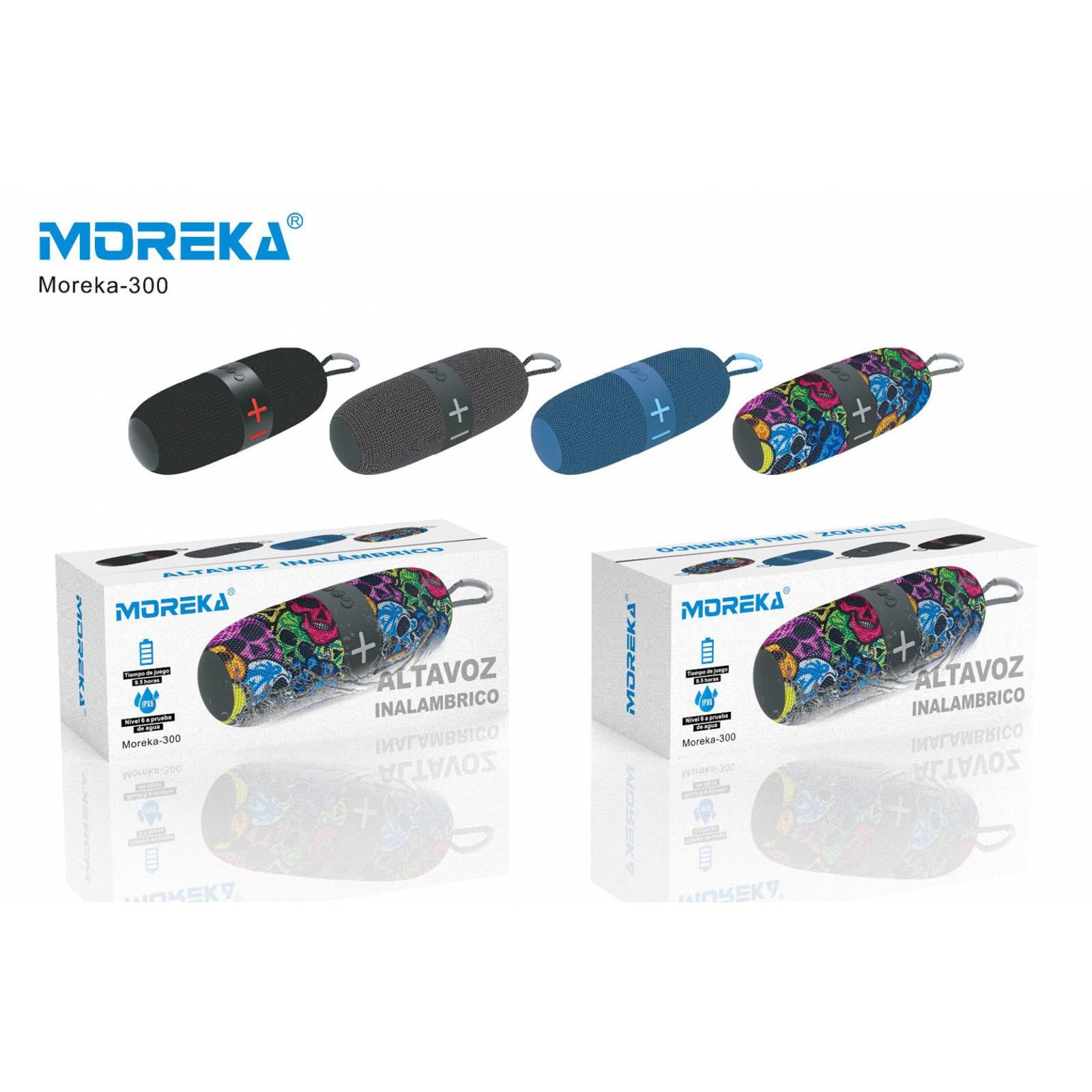 Bocina Bluetooth Moreka 300 TF Card Radio FM Resistente al agua – Moreka  Shop