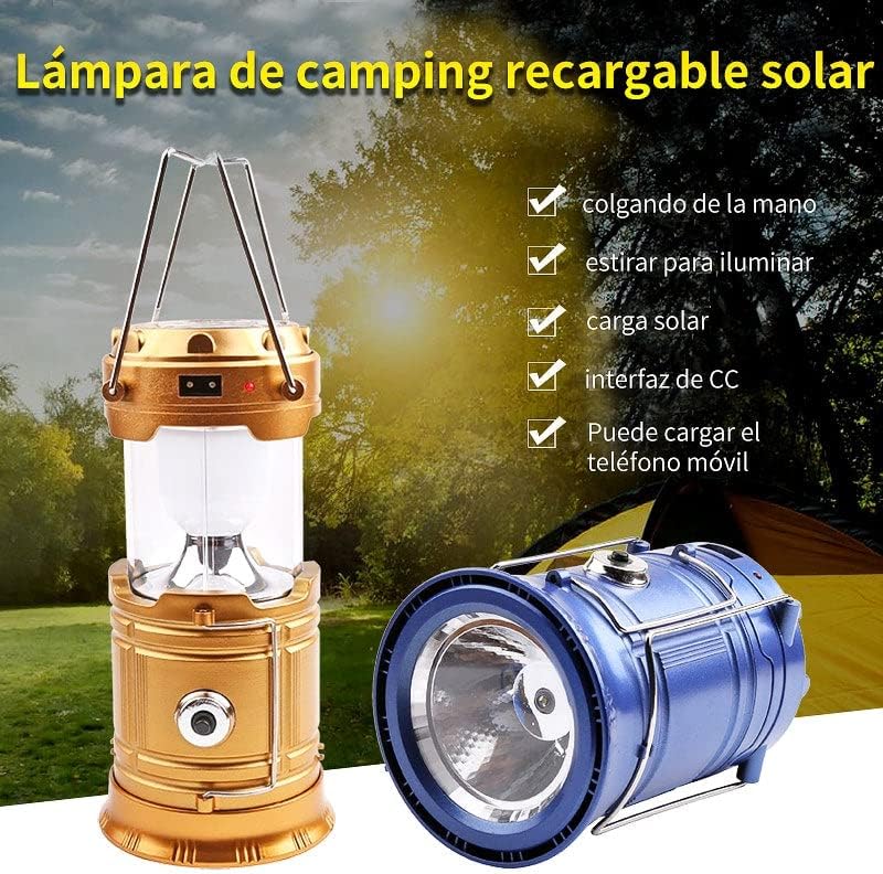 LAMPARA CAMPING FAROL SOLAR RECARGABLE – Greemos