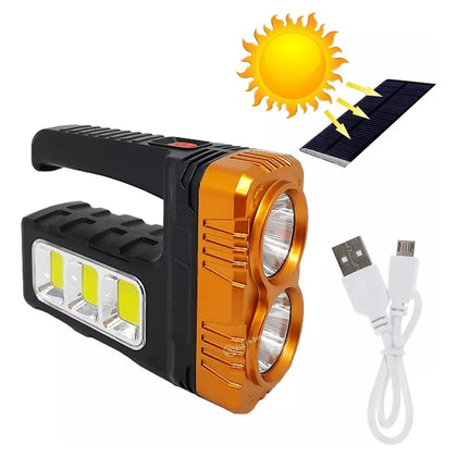 Linterna solar recargable de 4 Leds + COB  7701-B