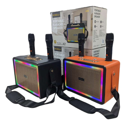 Karaoke Bluetooth  FM dual microfonos 30W 3600 mAh RGB Moreka+ A15