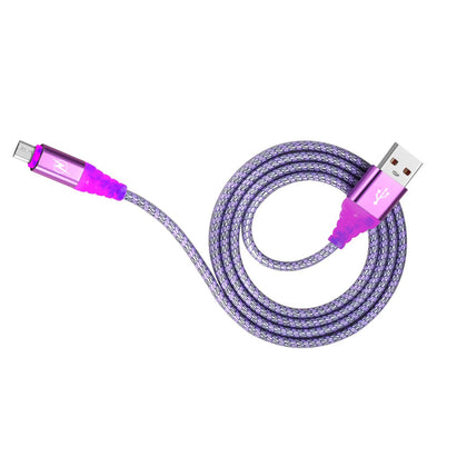 Cable Tipo V8 Micro USB Moreka CB-06 2.1 A y Datos con luz LED 1 M.