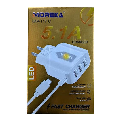 Cargador Moreka EKA 117 Cable Tipo C