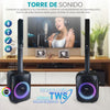 Torre de Sonido 100W Subwoofer 10″ + 4 bocinas de 2.25″con Micrófono Recargable FS-T868