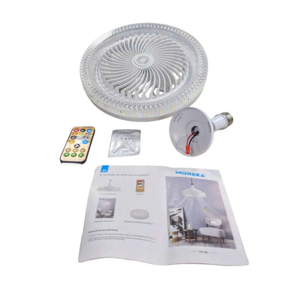 Ventilador De Techo Con Lámpara Led Foco 35w Silencioso FS-136