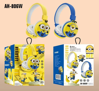 Audífonos Diadema Bluetooth Minions Inalámbrico Plegable