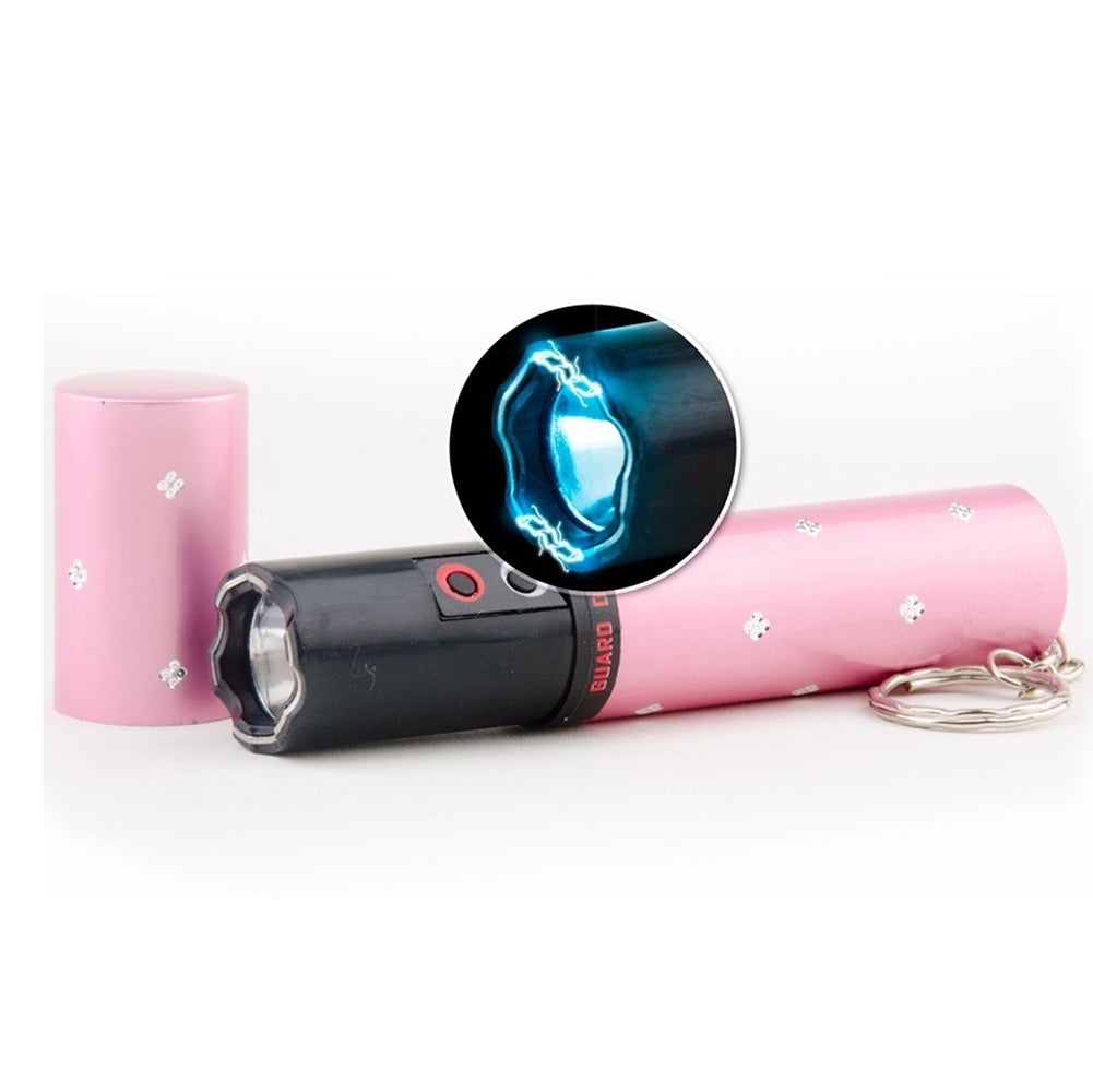  show ji Llavero miniatura de 100.000 voltios para defensa  personal de mujer, recargable con linterna LED, rosa : Deportes y  Actividades al Aire Libre